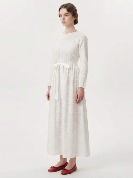 Handmade Dresses & Skirts - Vintage eyelet midi dress